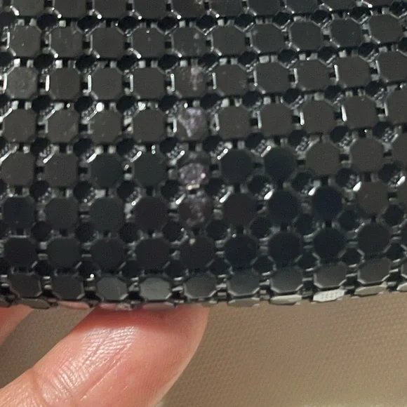 Vintage Black Mesh Evening Bag with Chain Strap by Y & S - Picture 7 of 9